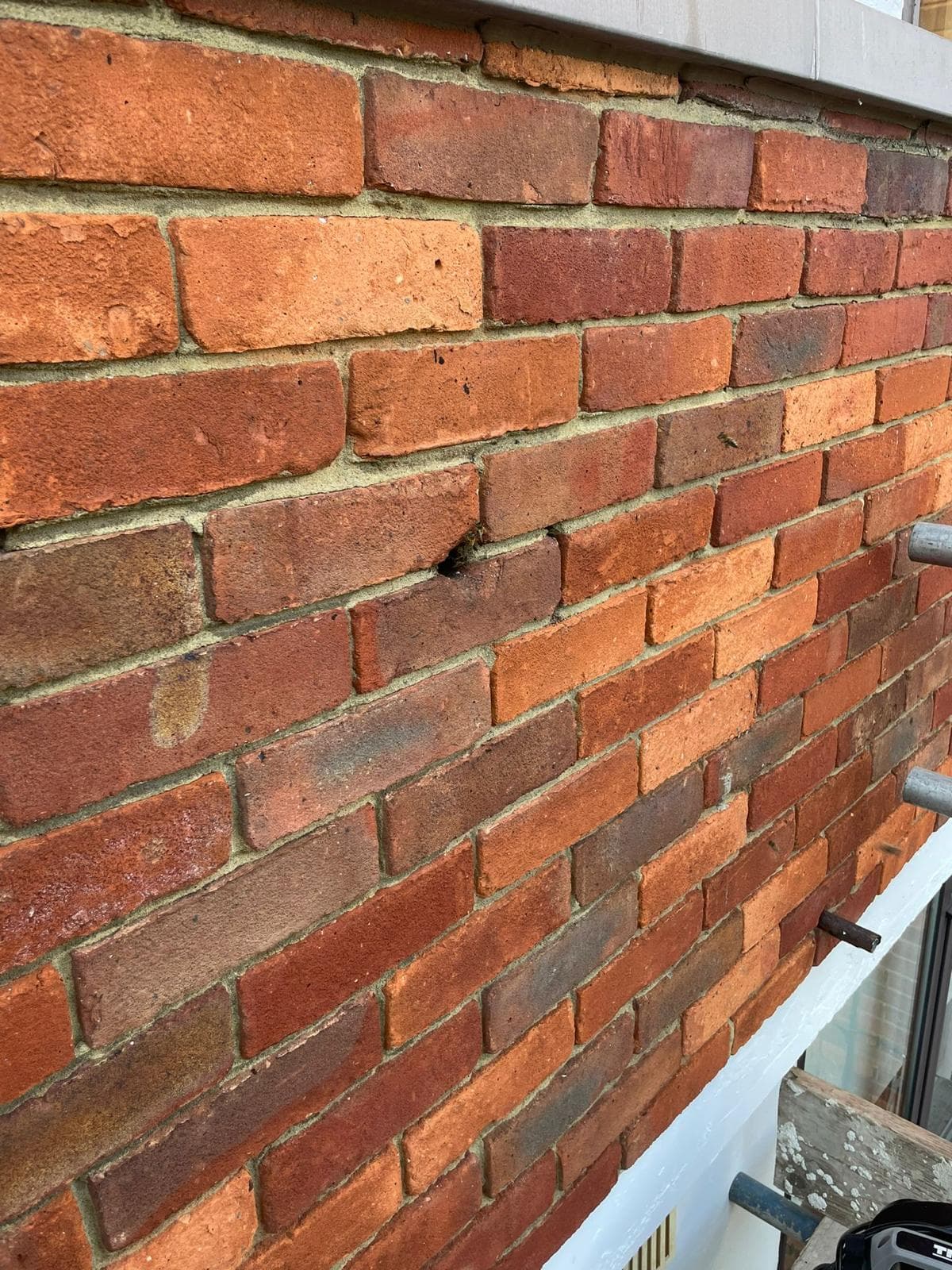 Bee entry point, exterior brickwork